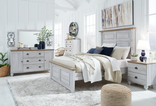 Haven Bay Queen Panel Bed with Mirrored Dresser, Chest and 2 Nightstands Homeline Furniture