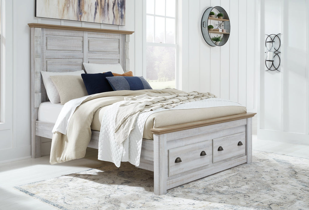 Haven Bay Queen Panel Storage Bed with Dresser, Chest and 2 Nightstands Homeline Furniture