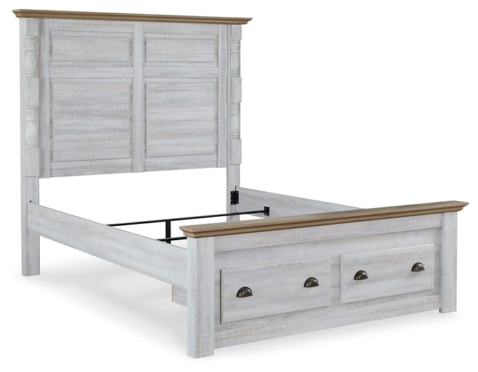 Haven Bay Queen Panel Storage Bed with Dresser, Chest and 2 Nightstands Homeline Furniture