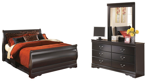 Huey Vineyard Queen Sleigh Bed with Mirrored Dresser Homeline Furniture