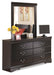 Huey Vineyard Queen Sleigh Headboard with Mirrored Dresser and Chest Homeline Furniture