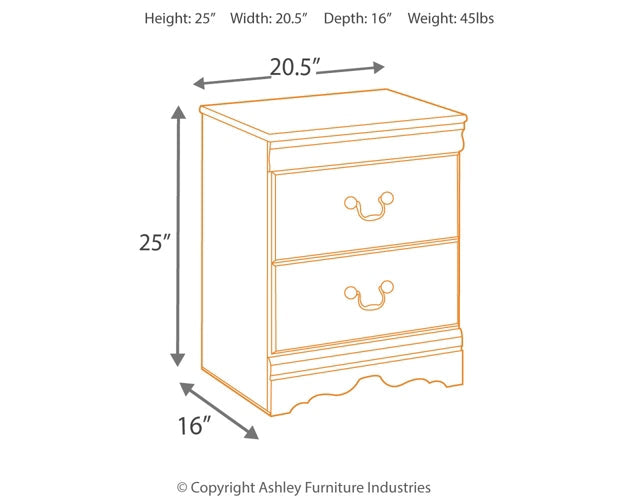 Huey Vineyard Two Drawer Night Stand Homeline Furniture