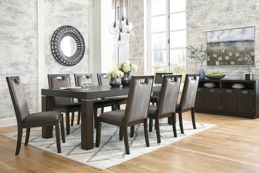 Hyndell Dining Table and 8 Chairs with Storage Homeline Furniture