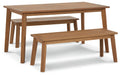 Janiyah Outdoor Dining Table and 2 Benches Homeline Furniture