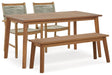 Janiyah Outdoor Dining Table and 2 Chairs and Bench Homeline Furniture