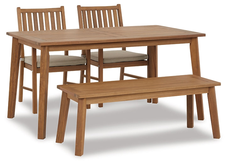 Janiyah Outdoor Dining Table and 2 Chairs and Bench Homeline Furniture