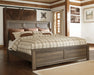 Juararo California King Panel Bed with Mirrored Dresser, Chest and Nightstand Homeline Furniture