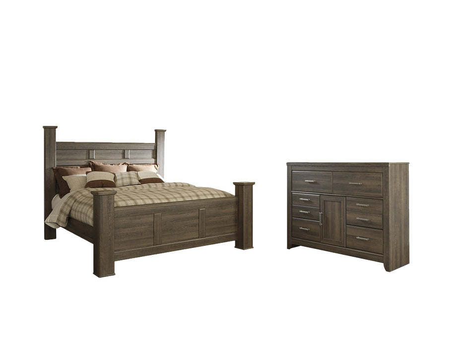 Juararo California King Poster Bed with Dresser Homeline Furniture