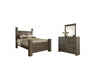 Juararo Queen Poster Bed with Mirrored Dresser Homeline Furniture