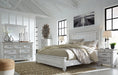 Kanwyn King Panel Bed with Mirrored Dresser Homeline Furniture