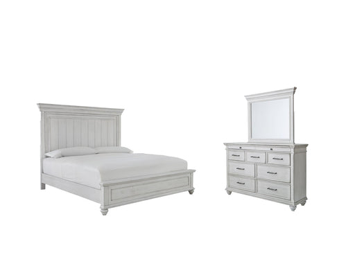 Kanwyn King Panel Bed with Mirrored Dresser Homeline Furniture