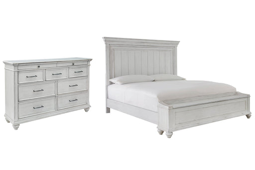 Kanwyn King Panel Bed with Storage with Dresser Homeline Furniture