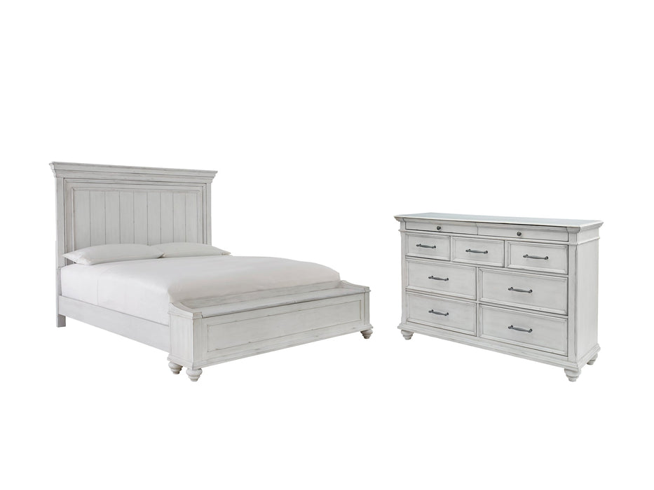 Kanwyn Queen Panel Bed with Storage with Dresser Homeline Furniture