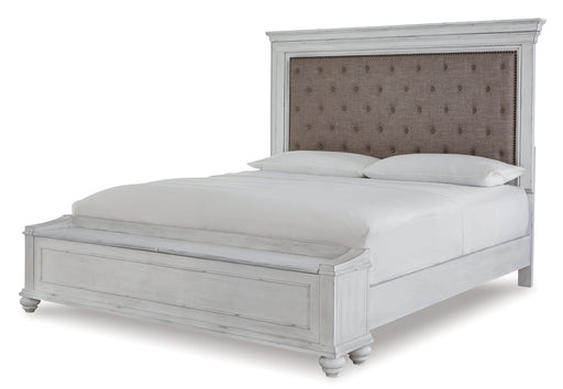 Kanwyn Queen Panel Bed with Storage with Mirrored Dresser, Chest and Nightstand Homeline Furniture