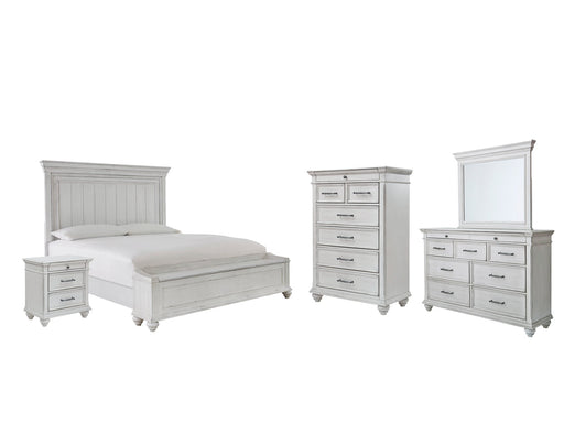 Kanwyn Queen Panel Bed with Storage with Mirrored Dresser, Chest and Nightstand Homeline Furniture