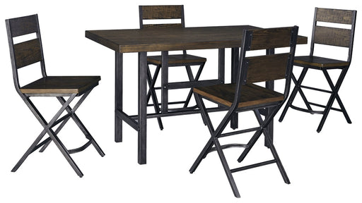 Kavara Counter Height Dining Table and 4 Barstools Homeline Furniture