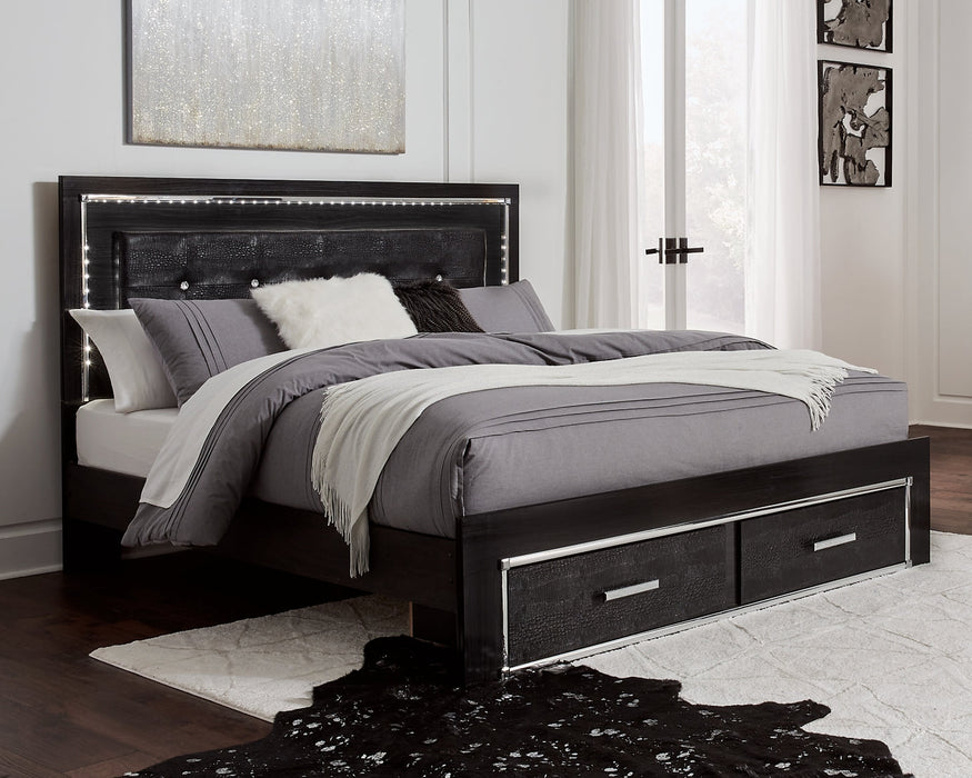 Kaydell King Panel Bed with Storage with Dresser Homeline Furniture