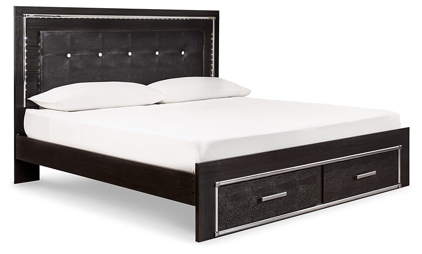 Kaydell King Panel Bed with Storage with Dresser Homeline Furniture