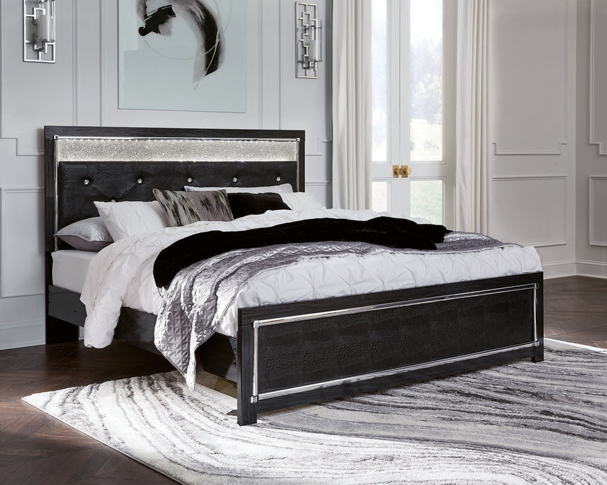 Kaydell King Upholstered Panel Bed with Dresser Homeline Furniture