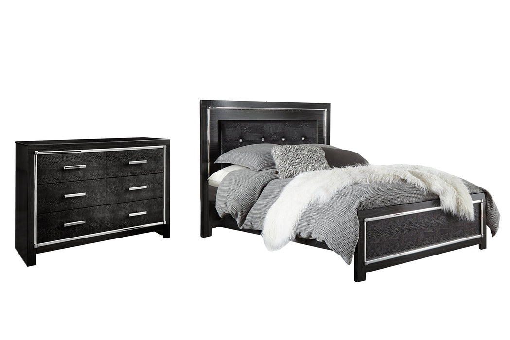 Kaydell King Upholstered Panel Bed with Dresser Homeline Furniture