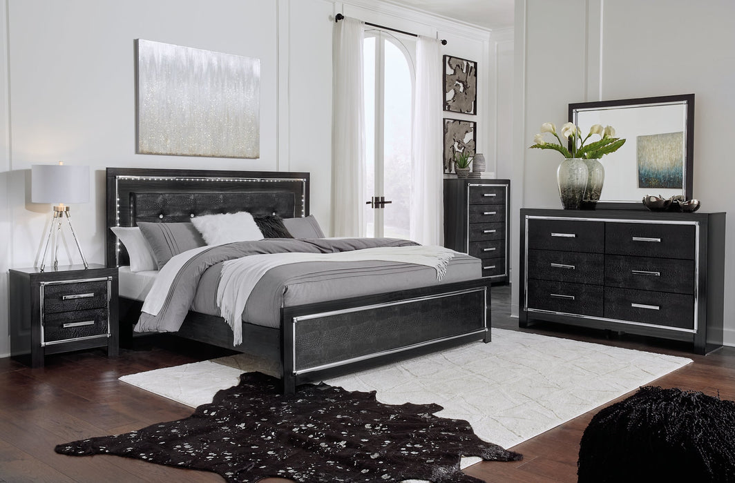 Kaydell King Upholstered Panel Bed with Dresser Homeline Furniture