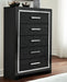 Kaydell King Upholstered Panel Bed with Mirrored Dresser, Chest and Nightstand Homeline Furniture