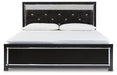 Kaydell King Upholstered Panel Bed with Mirrored Dresser, Chest and Nightstand Homeline Furniture