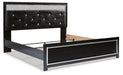 Kaydell King Upholstered Panel Bed with Mirrored Dresser, Chest and Nightstand Homeline Furniture