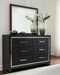 Kaydell King Upholstered Panel Bed with Mirrored Dresser, Chest and Nightstand Homeline Furniture