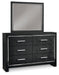 Kaydell King Upholstered Panel Bed with Mirrored Dresser and 2 Nightstands Homeline Furniture