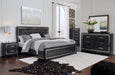 Kaydell King Upholstered Panel Bed with Mirrored Dresser and 2 Nightstands Homeline Furniture