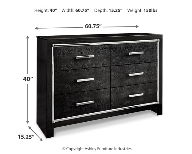 Kaydell King Upholstered Panel Platform Bed with Dresser Homeline Furniture