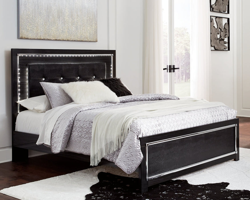 Kaydell Queen/Full Upholstered Panel Headboard with Mirrored Dresser Homeline Furniture