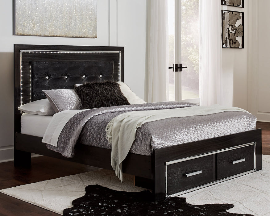 Kaydell Queen Panel Bed with Storage with Dresser Homeline Furniture