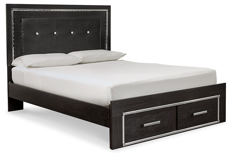 Kaydell Queen Panel Bed with Storage with Dresser Homeline Furniture