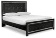 Kaydell Queen Upholstered Panel Bed with Mirrored Dresser Homeline Furniture