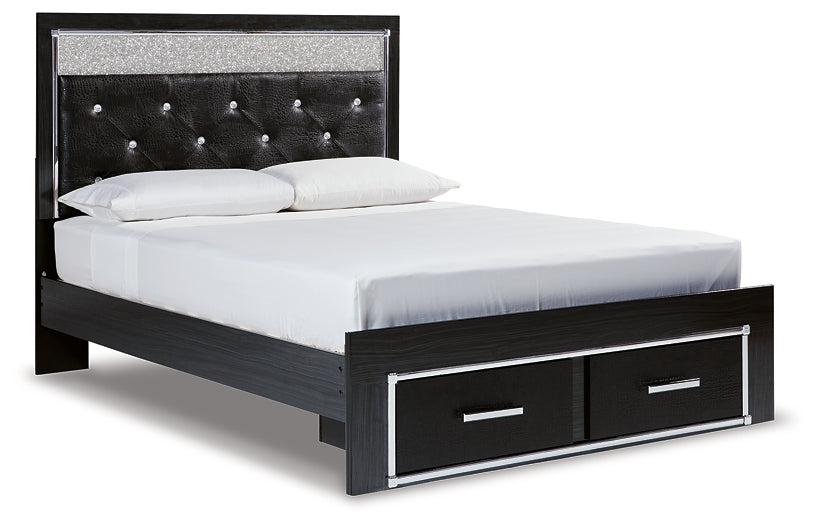 Kaydell Queen Upholstered Panel Storage Bed with Dresser Homeline Furniture