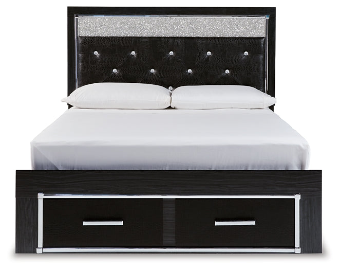 Kaydell Queen Upholstered Panel Storage Bed with Dresser Homeline Furniture