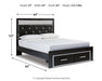 Kaydell Queen Upholstered Panel Storage Platform Bed with Dresser Homeline Furniture