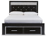 Kaydell Queen Upholstered Panel Storage Platform Bed with Dresser Homeline Furniture