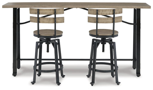 Lesterton Counter Height Dining Table and 2 Barstools Homeline Furniture