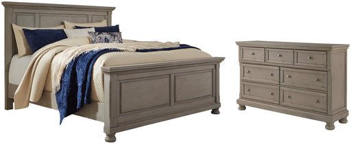 Lettner California King Panel Bed with Dresser Homeline Furniture