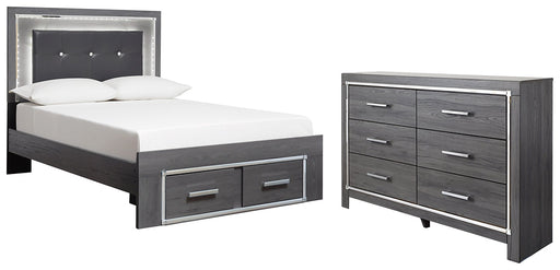 Lodanna Full Panel Bed with 2 Storage Drawers with Dresser Homeline Furniture