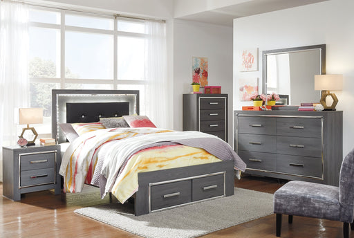 Lodanna Full Panel Bed with 2 Storage Drawers with Mirrored Dresser, Chest and Nightstand Homeline Furniture