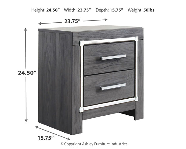 Lodanna Full Panel Bed with 2 Storage Drawers with Mirrored Dresser, Chest and Nightstand Homeline Furniture