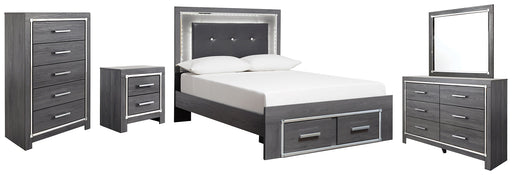 Lodanna Full Panel Bed with 2 Storage Drawers with Mirrored Dresser, Chest and Nightstand Homeline Furniture