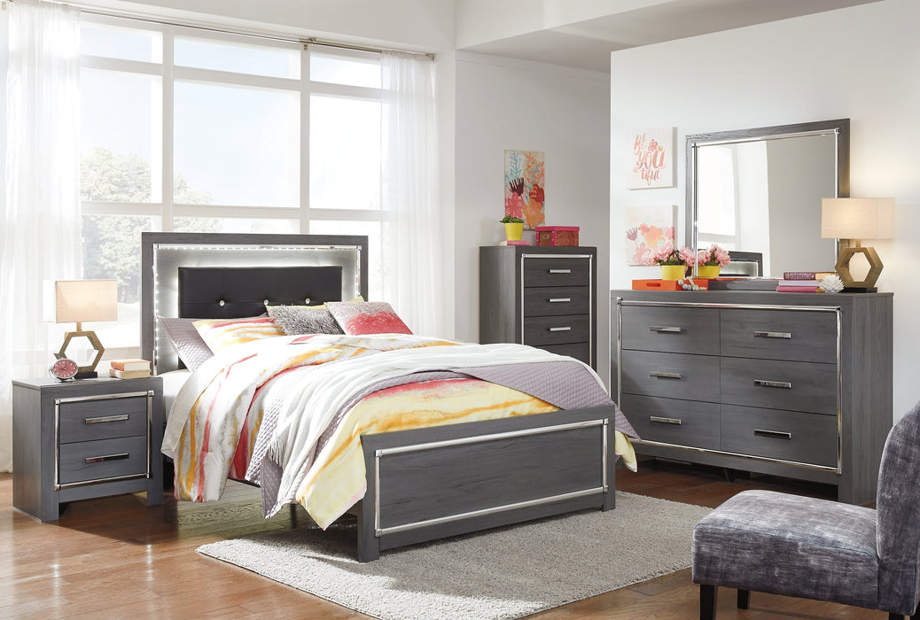 Lodanna Full Panel Bed with Mirrored Dresser, Chest and 2 Nightstands Homeline Furniture