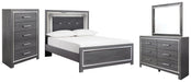 Lodanna Full Panel Bed with Mirrored Dresser and Chest Homeline Furniture