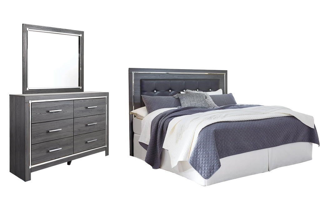 Lodanna King/California King Upholstered Panel Headboard with Mirrored Dresser Homeline Furniture