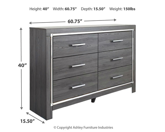 Lodanna King Panel Bed with 2 Storage Drawers with Dresser Homeline Furniture